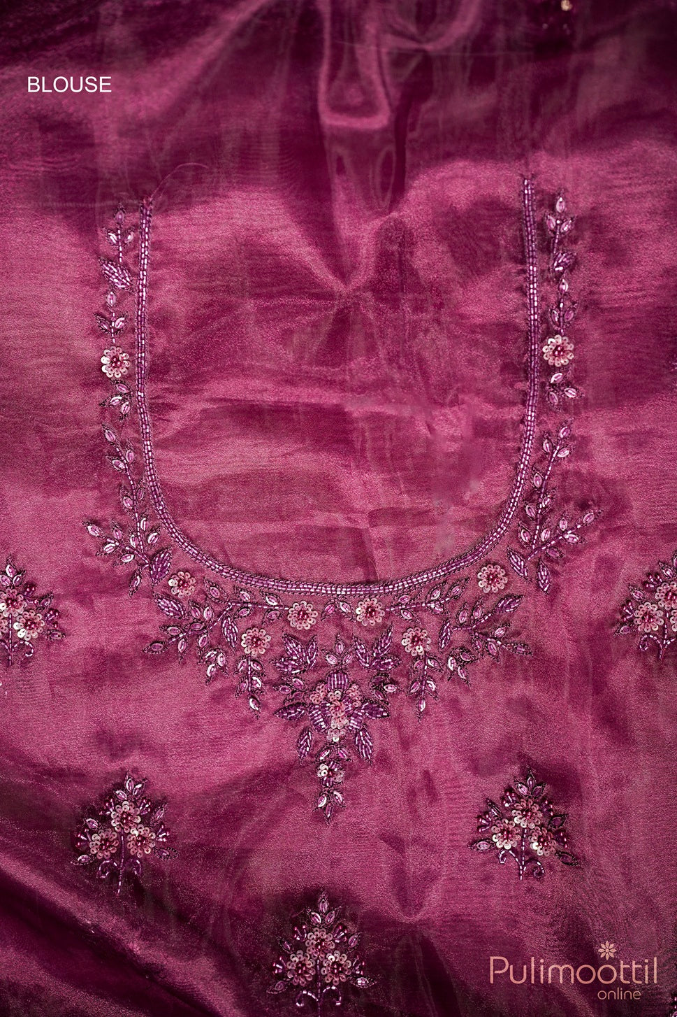 Purple Colour Orgenza Fancy Saree.