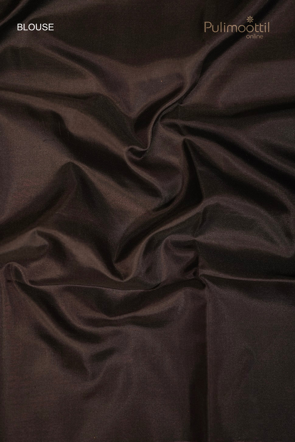Plain black blouse fabric for the Kanchipuram soft silk saree, shown with smooth texture.