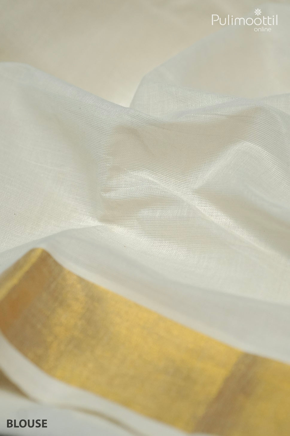 Cream Colour Kerala Golden Tissue Fancy Saree.
