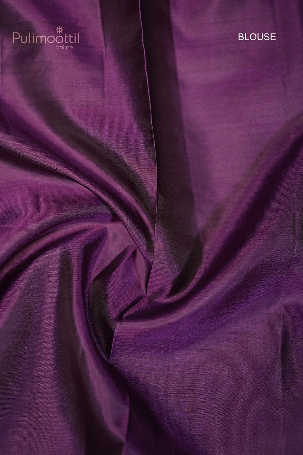 Plain purple blouse piece for Kanchipuram silk saree, made from soft silk fabric.