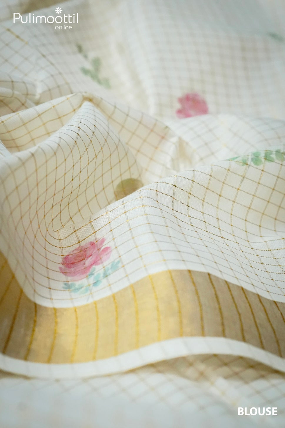 Kerala Floral Check Set Saree.
