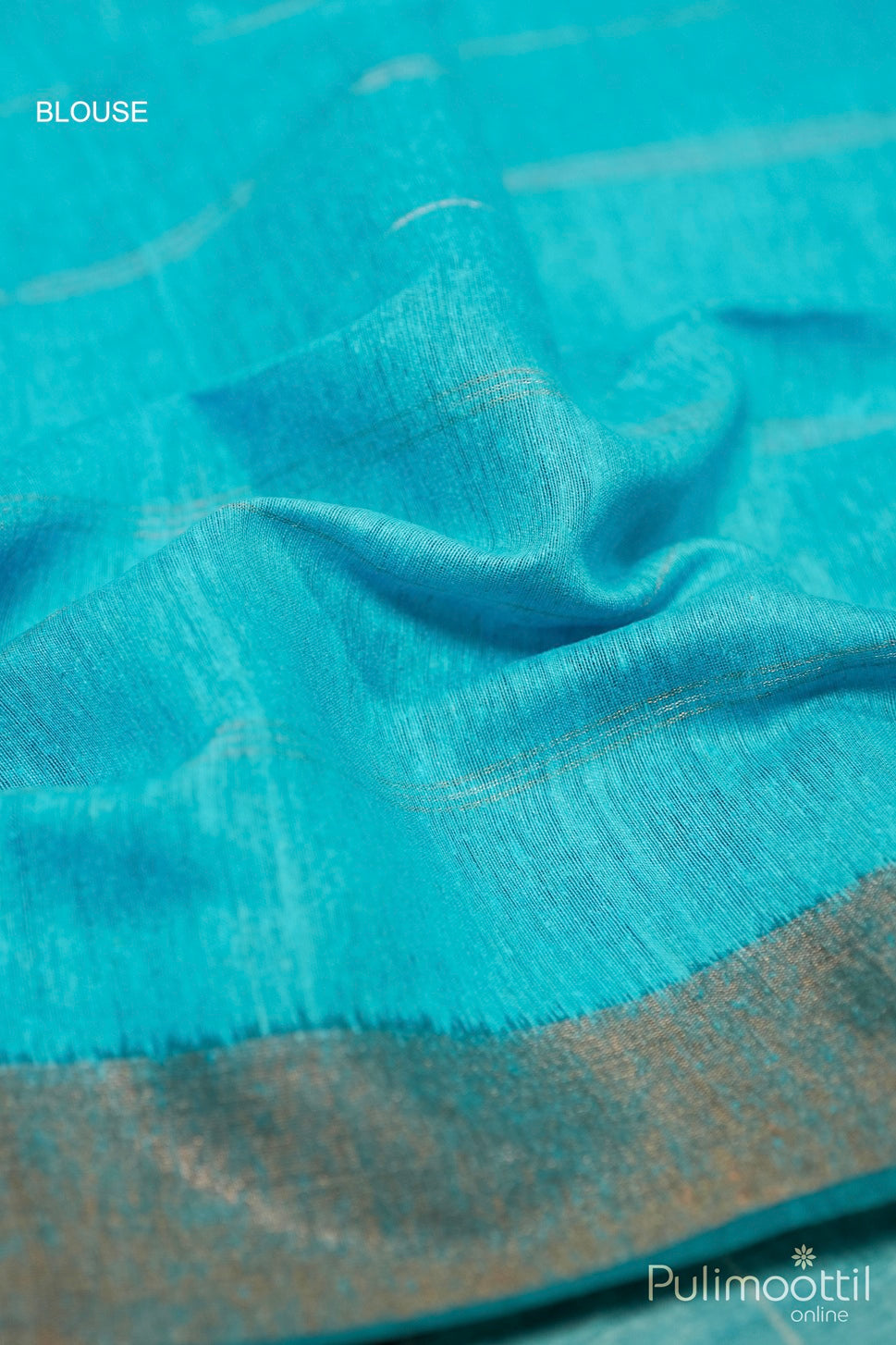 Pastel Blue Colour Tussar Silk Saree.