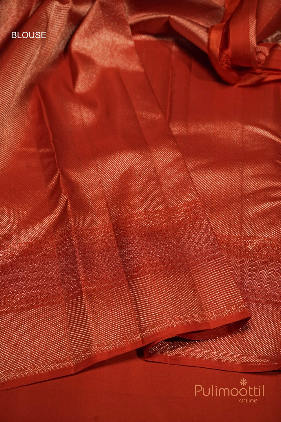 Orange Color Kanchipuram Brocade Wedding Saree