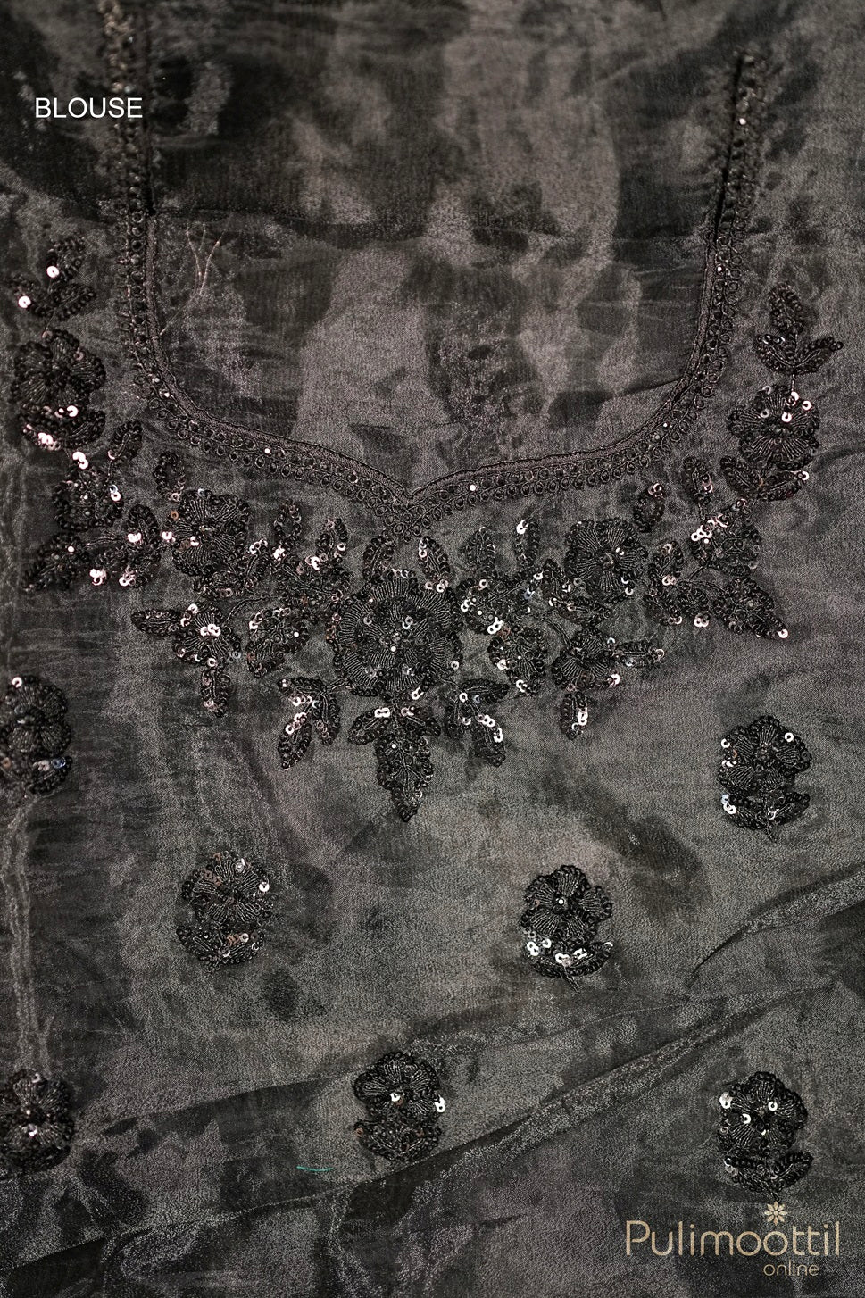 Black Colour Organsa Fancy Saree.