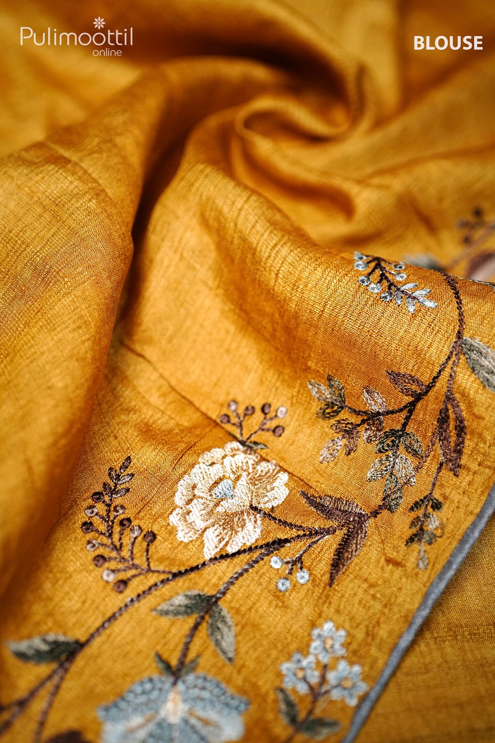 Mustard Yellow Jute Silk Saree.
