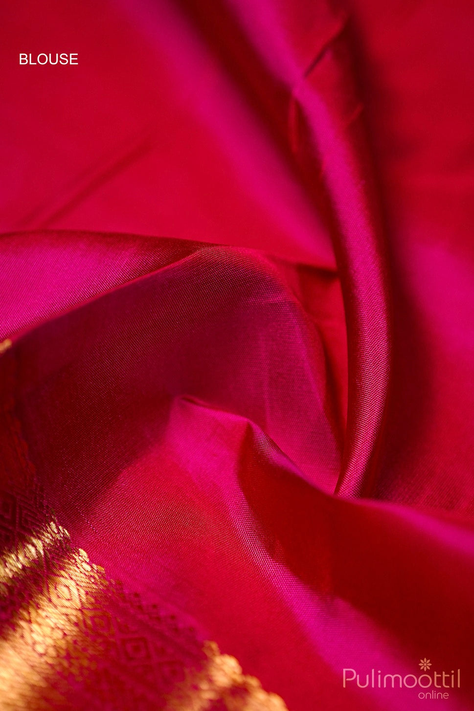 Rani Pink Kanchipuram Brocade Wedding Saree.