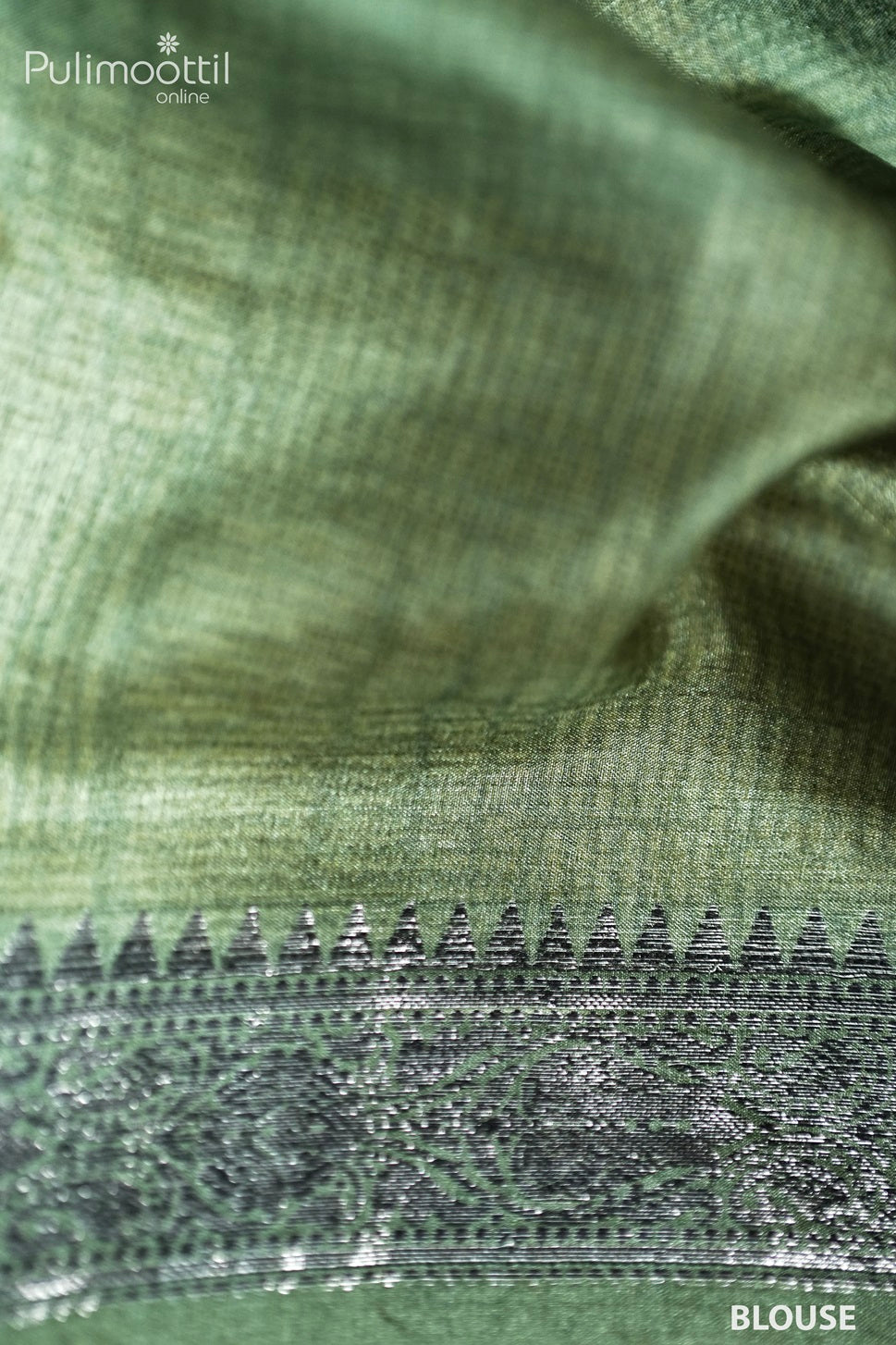 Pastel Green Tusser Silk Saree.