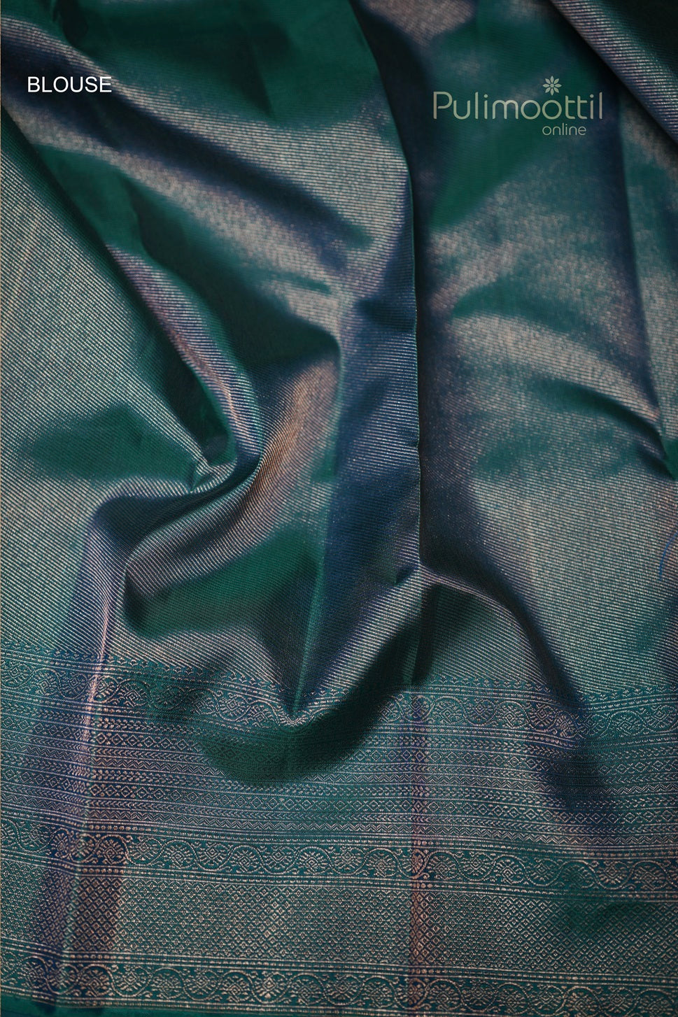 Peacock Green Colour Kanchipuram Brocade  Wedding Saree