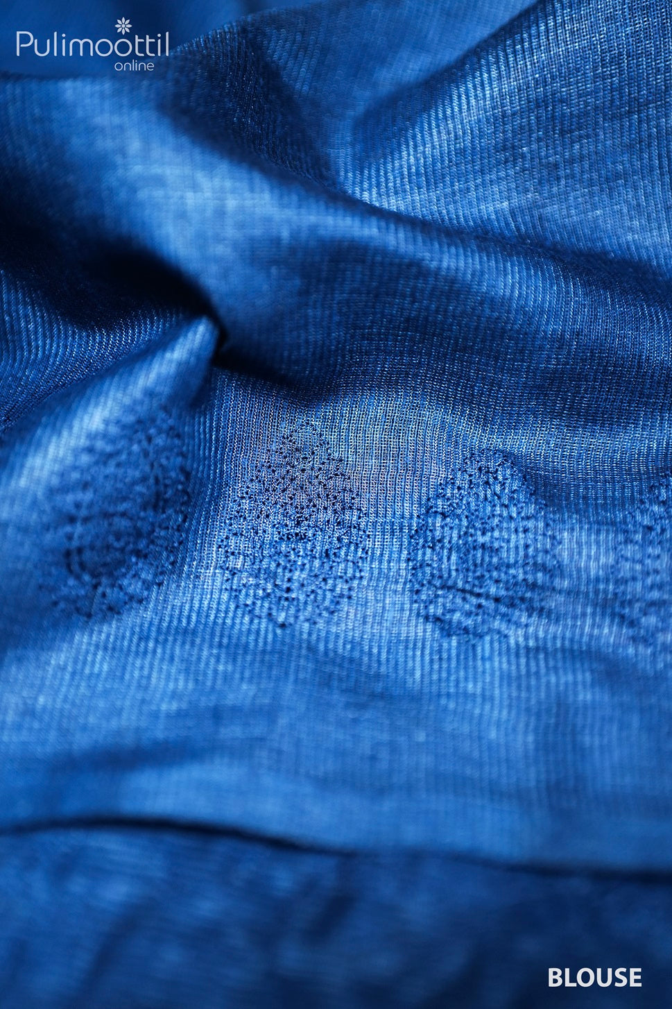 Dark Blue Tusser Silk Saree.