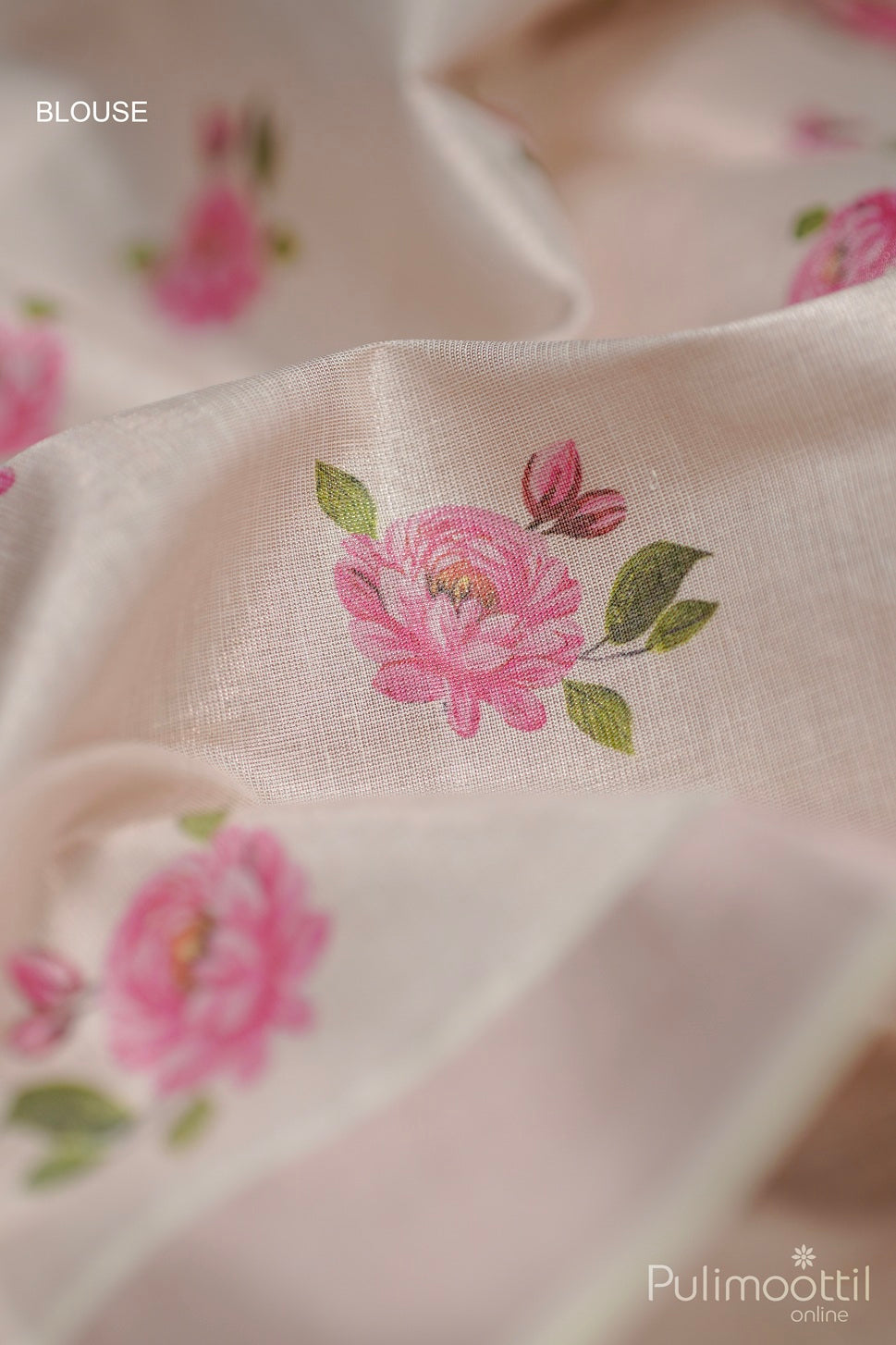 Kerala Rose Gold Tissue Digital Print Set Saree.