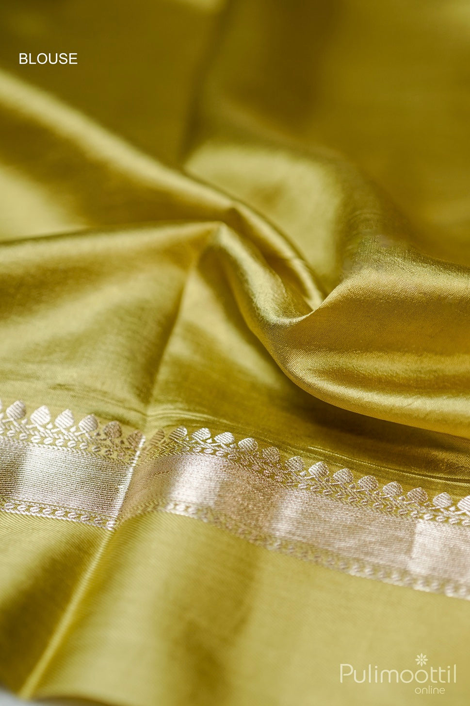 Olive Green Colour Mango Silk Saree.