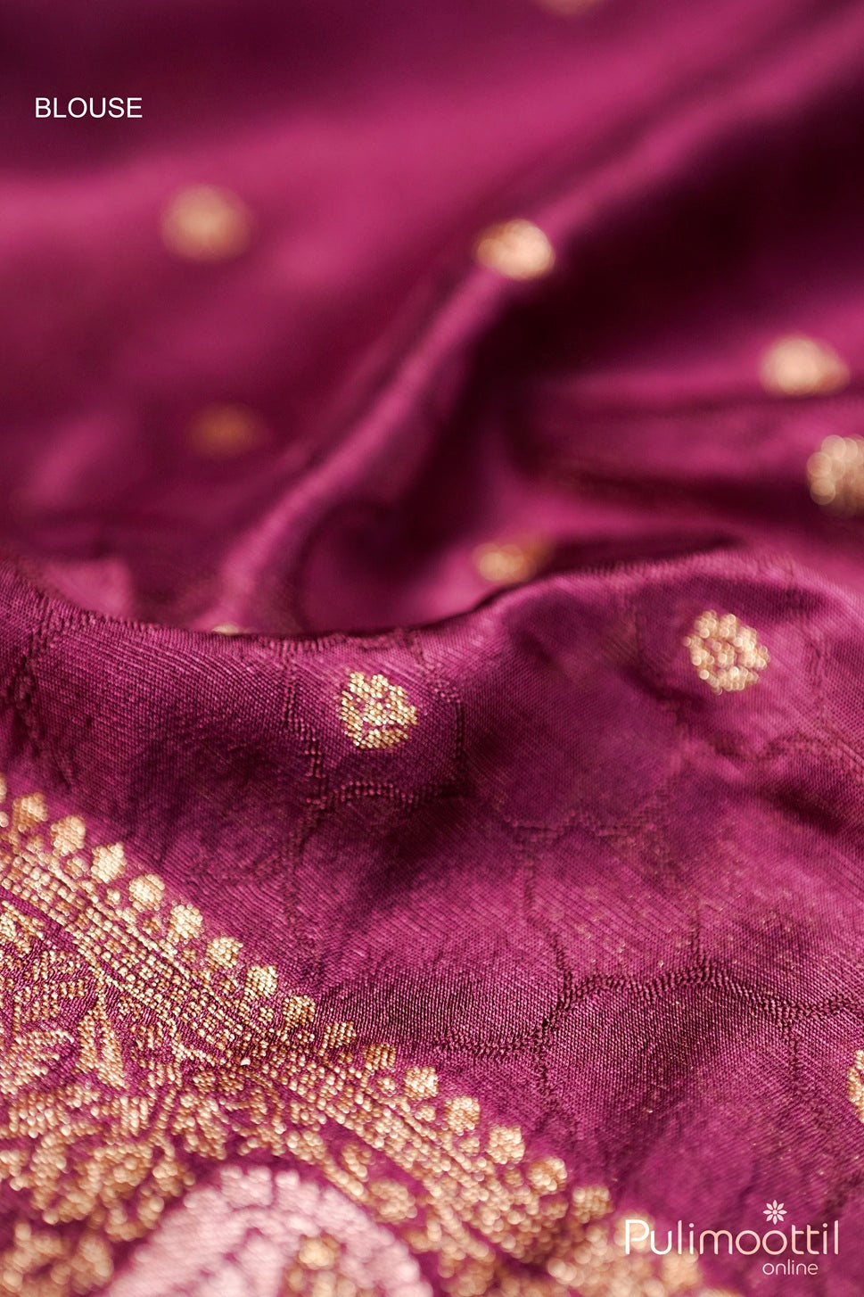 Wine Shade Jute Silk Banarasi Saree.