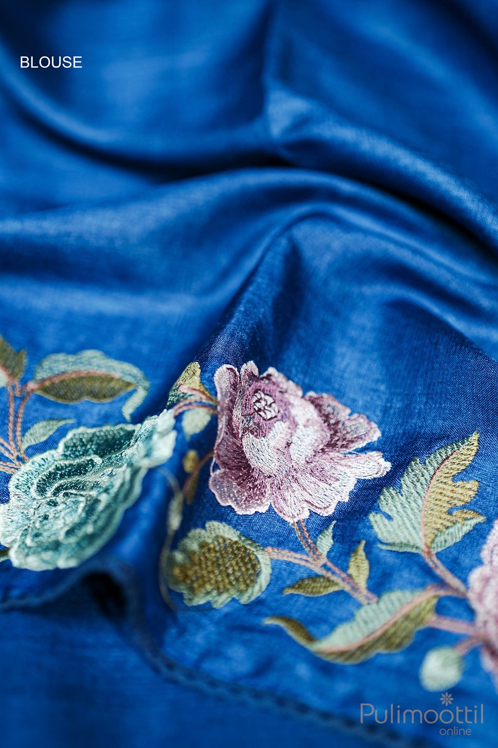 True Blue Colour Tussar Silk Saree.