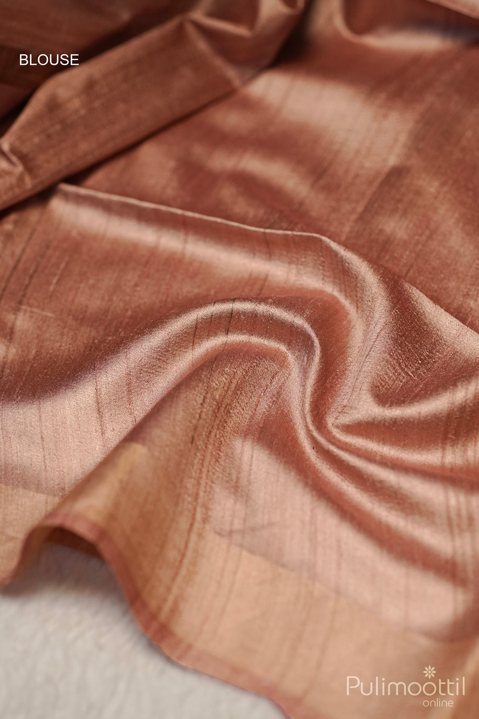 Pastel Onion Colour Tussar Silk Saree.