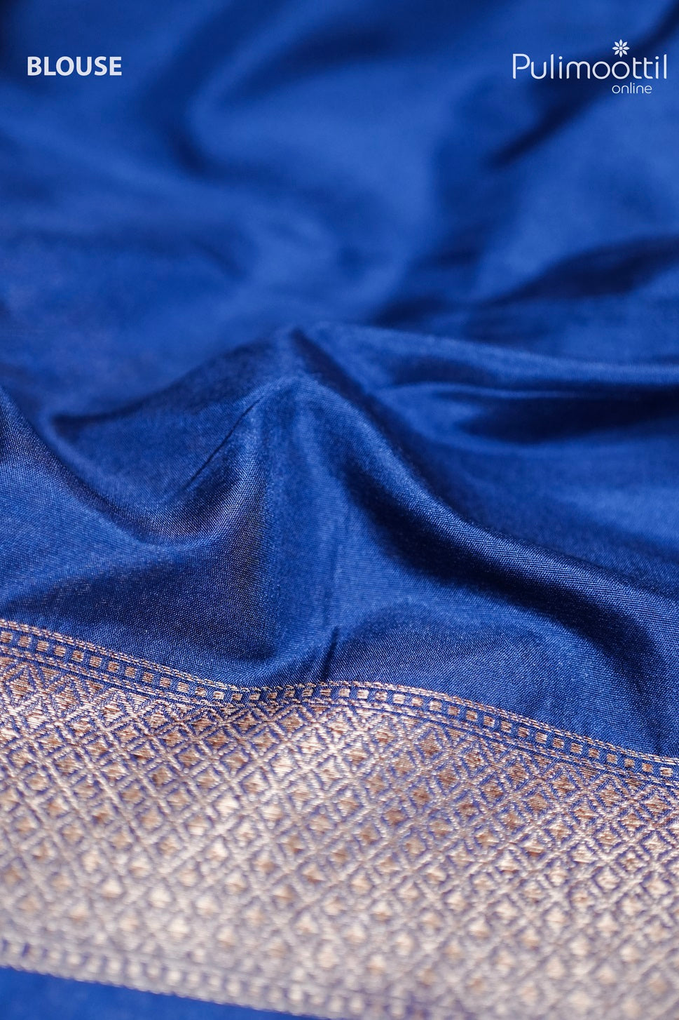 Navy Blue Colour Katan Banarasi Silk Saree.