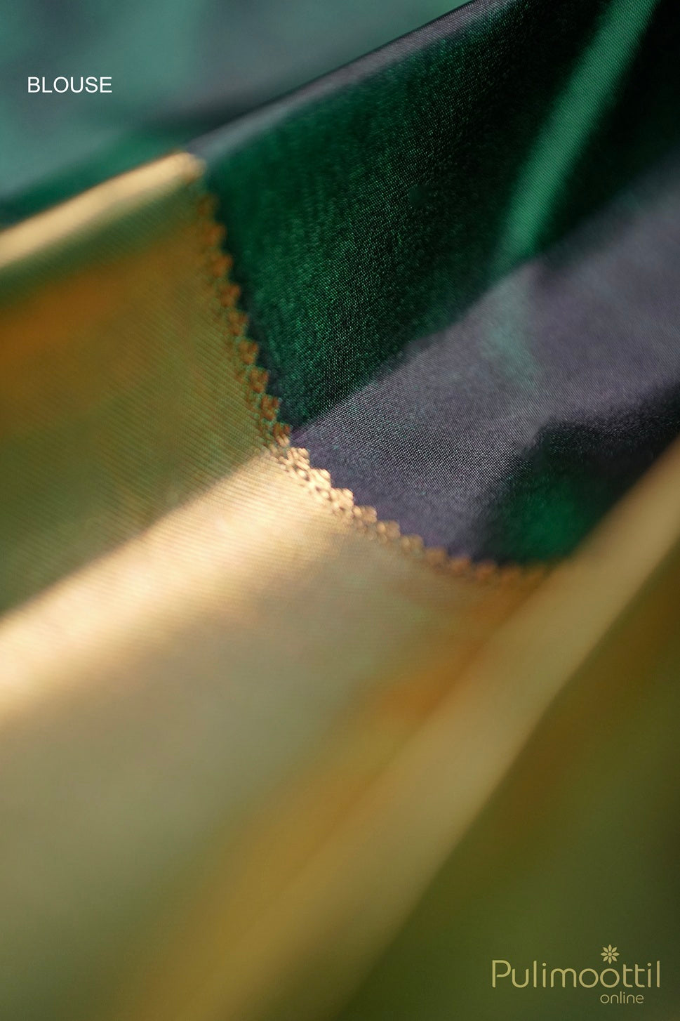 Dark Green Kanchipuram Brocade wedding Saree.