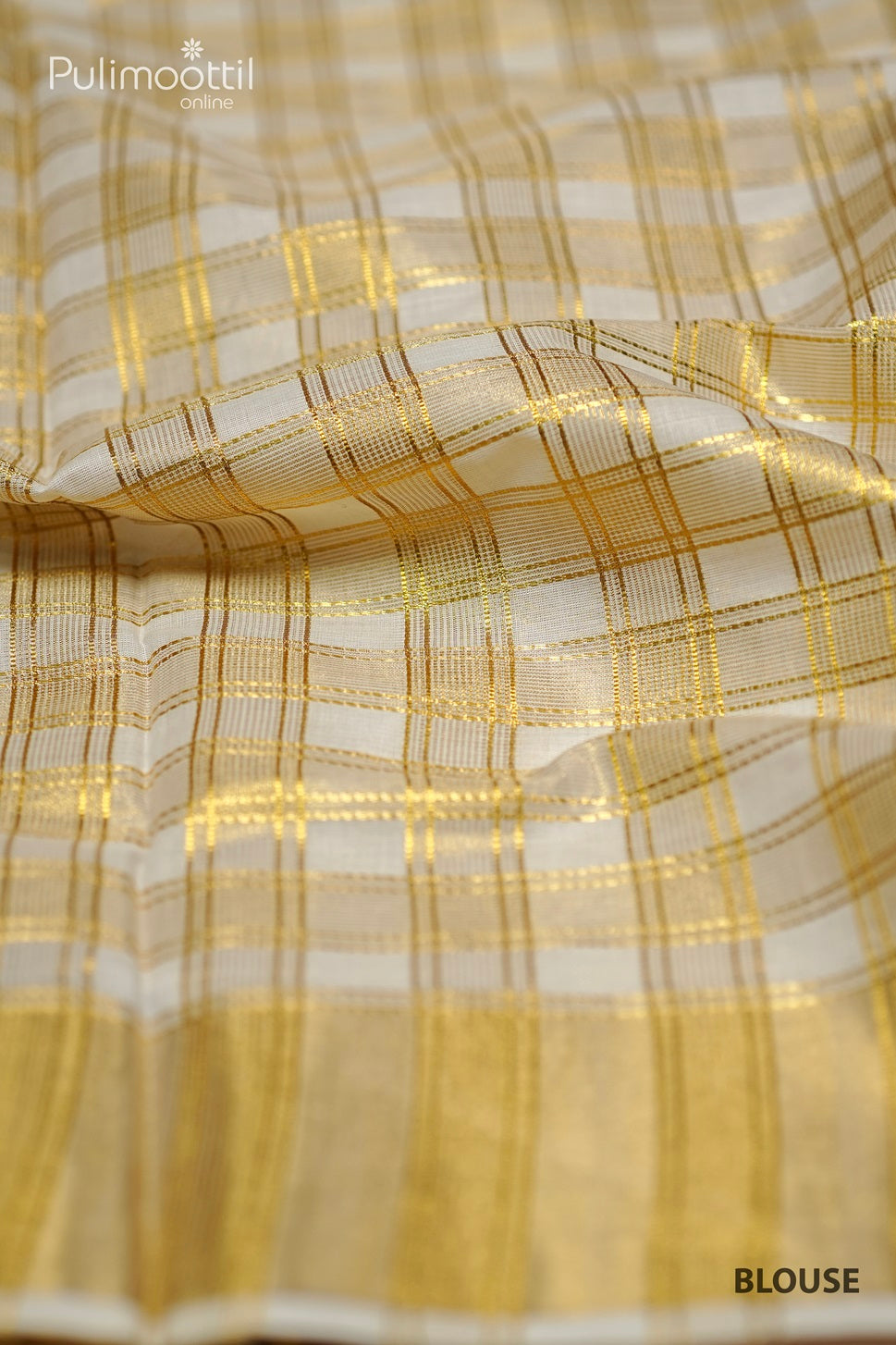 Cream Colour Golden Tissue Set Saree.