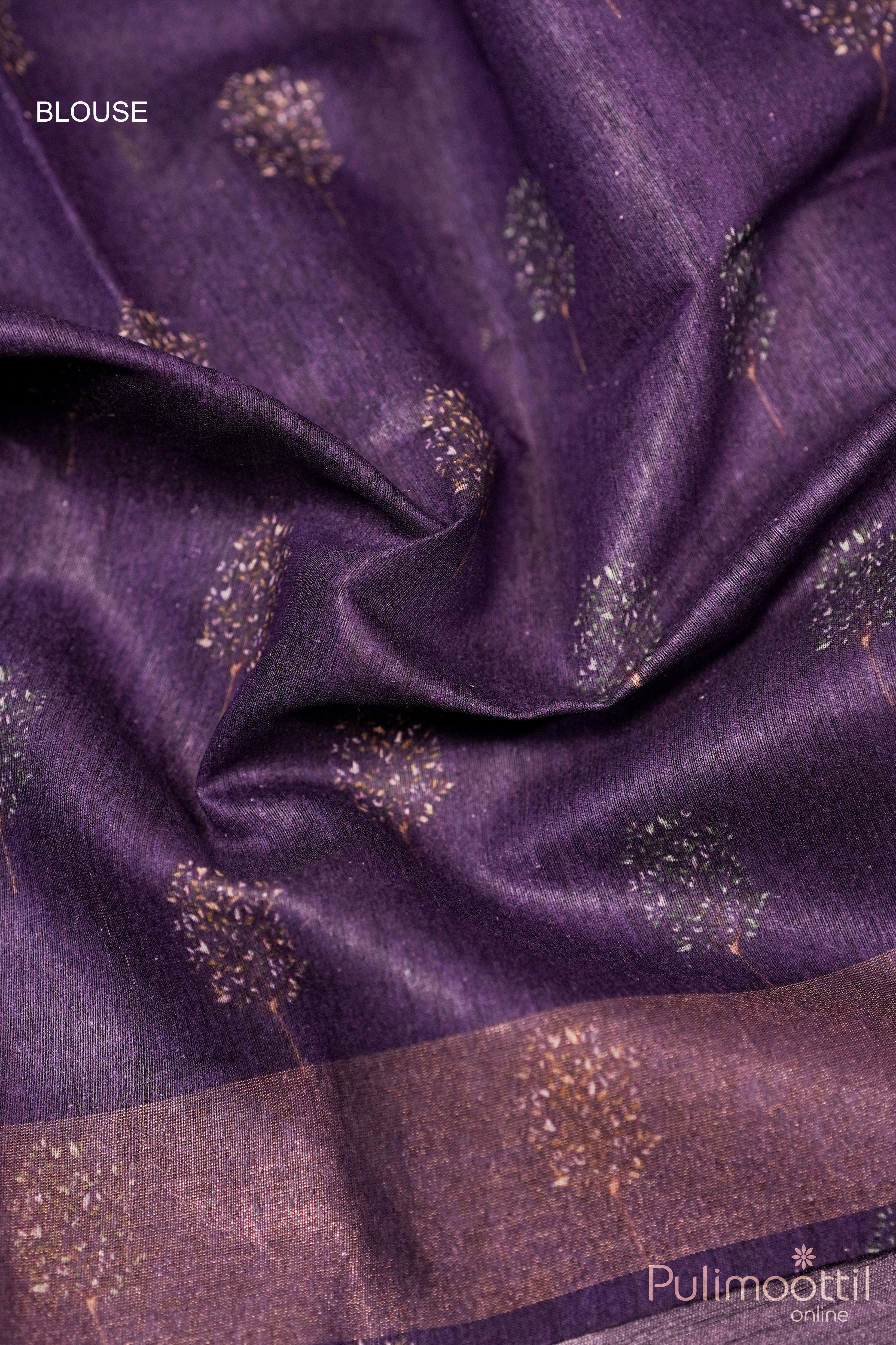 Violet Colour Tussar Silk Saree.