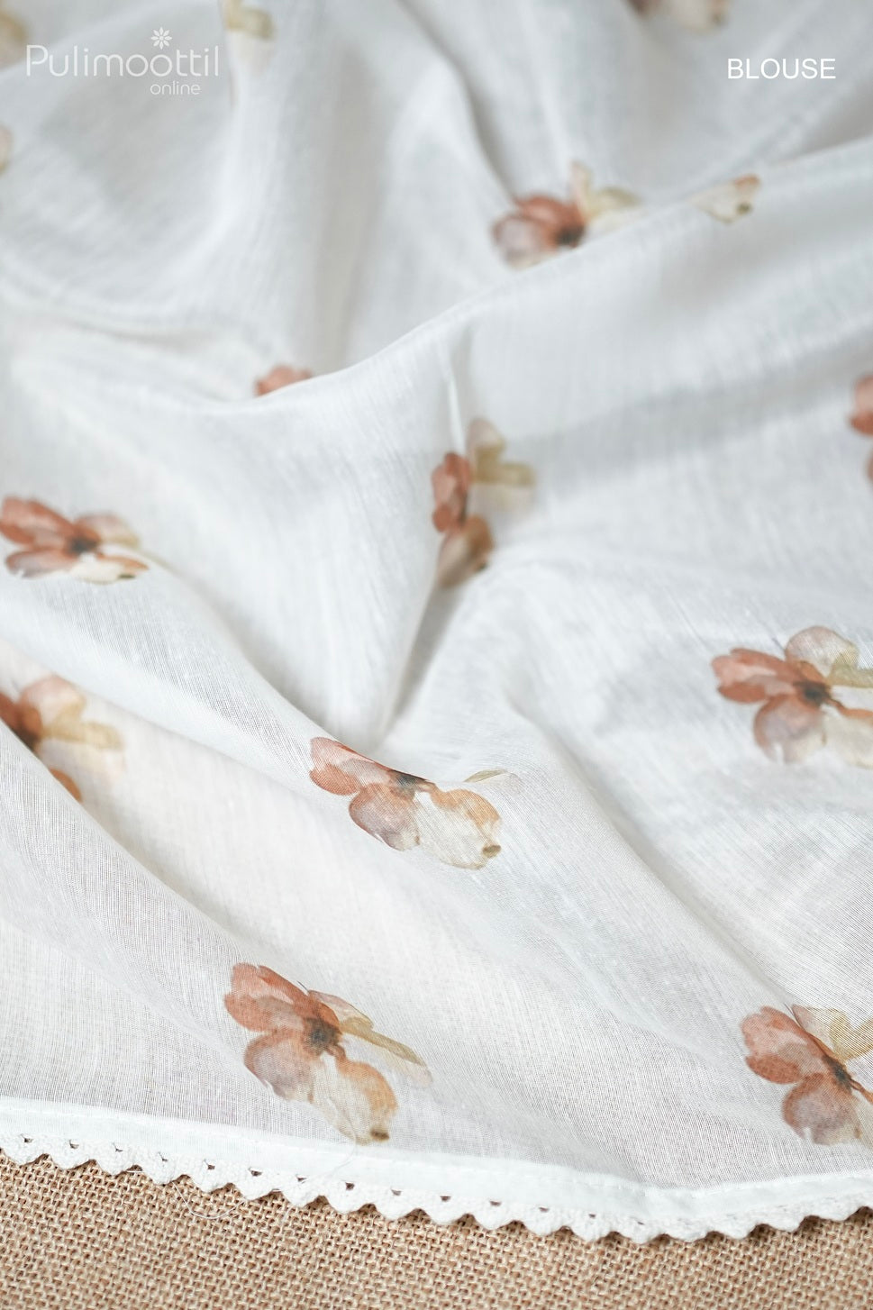 Off White Colour Floral Printed Fancy Saree