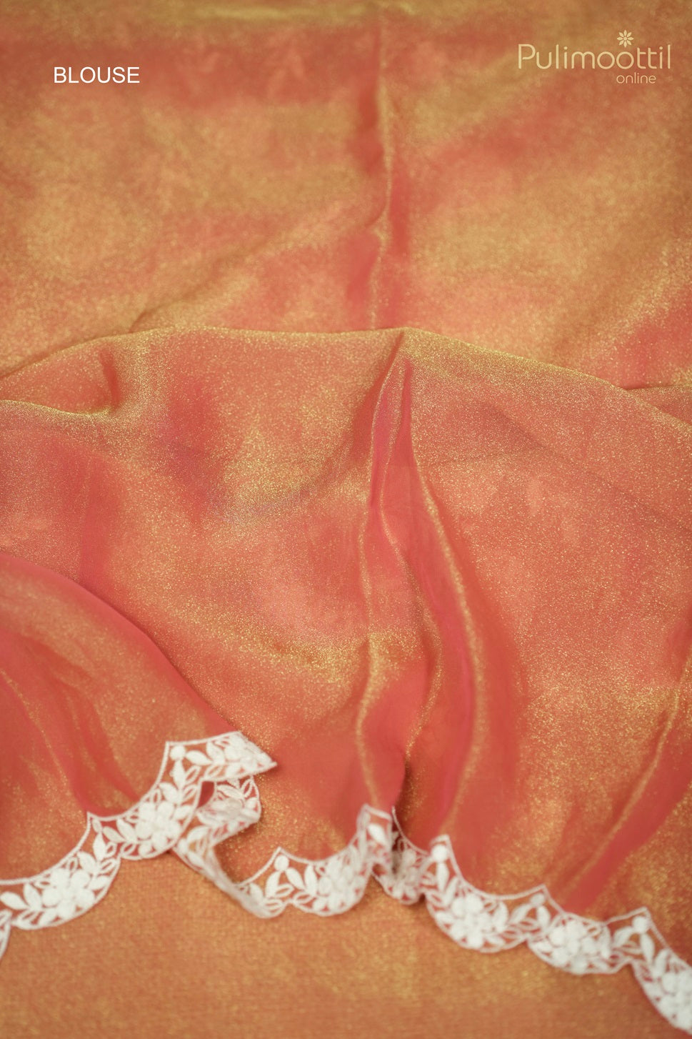 Rust Colour Shimmer Georgette Fancy Saree