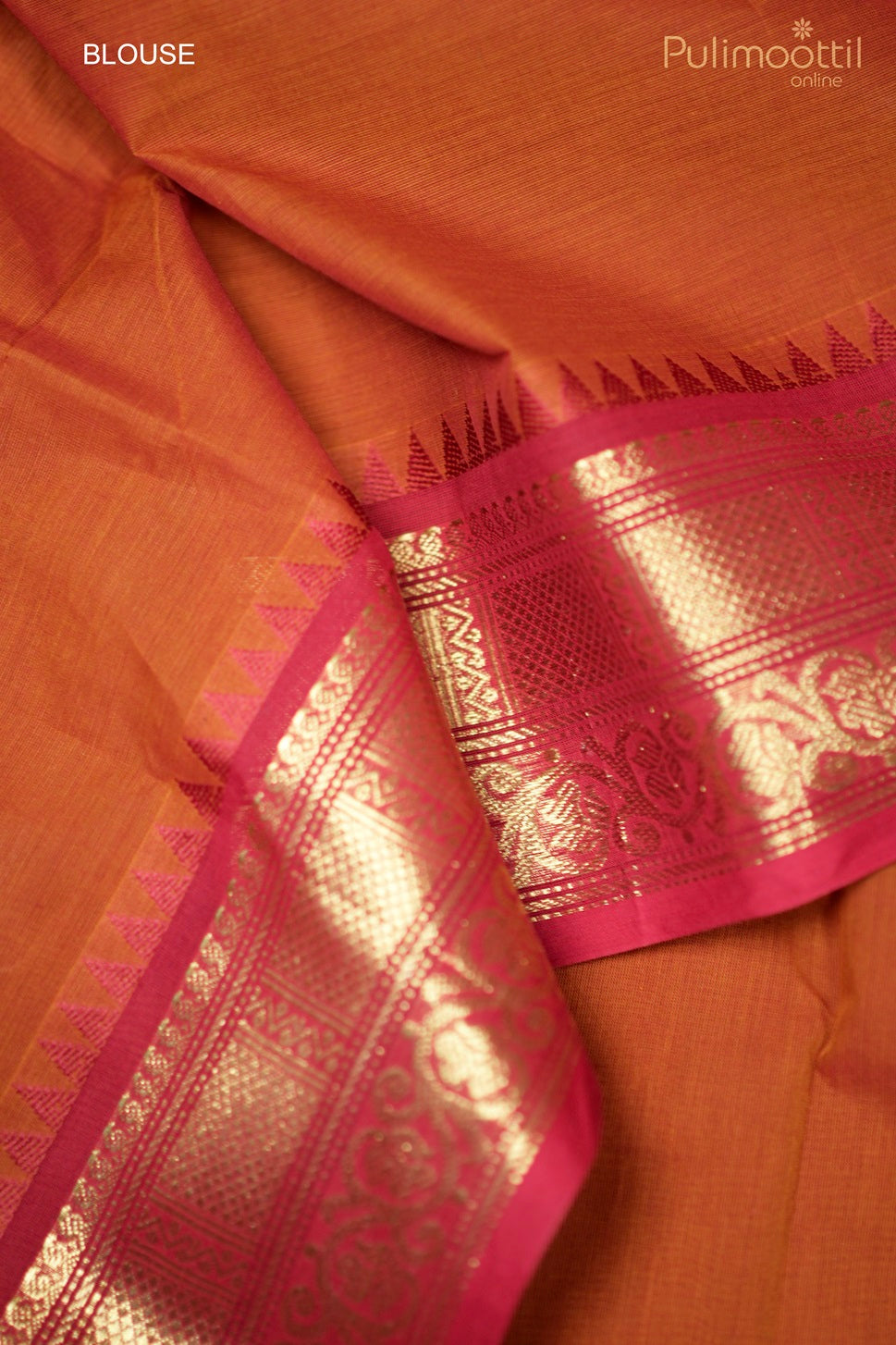Brick Red Colour Kalyani Cotton Saree