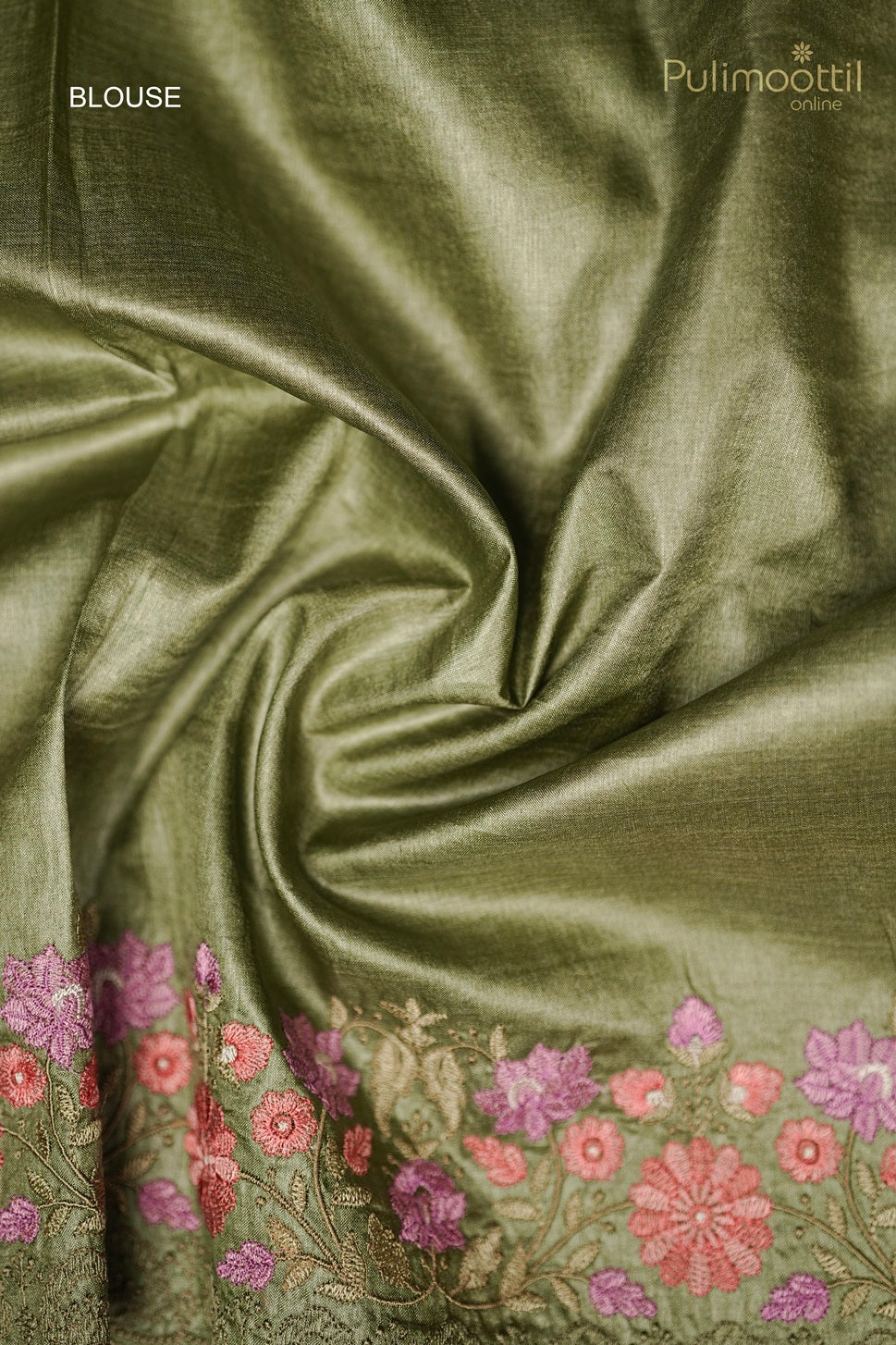 Olive Grey Colour Tussar Silk Saree.