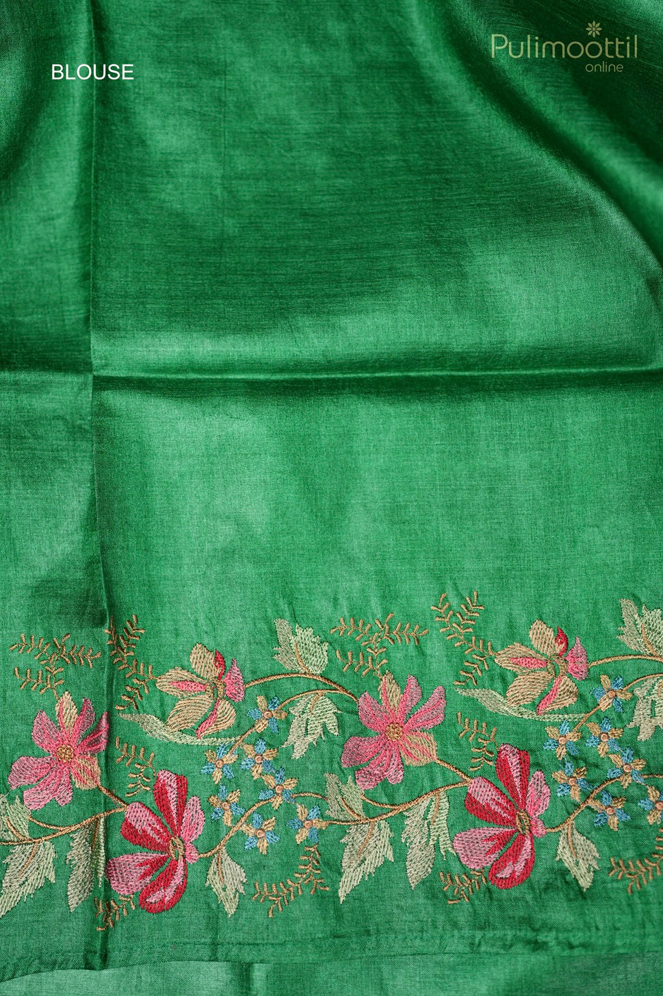 Shamrock Green Colour Tussar Silk Saree