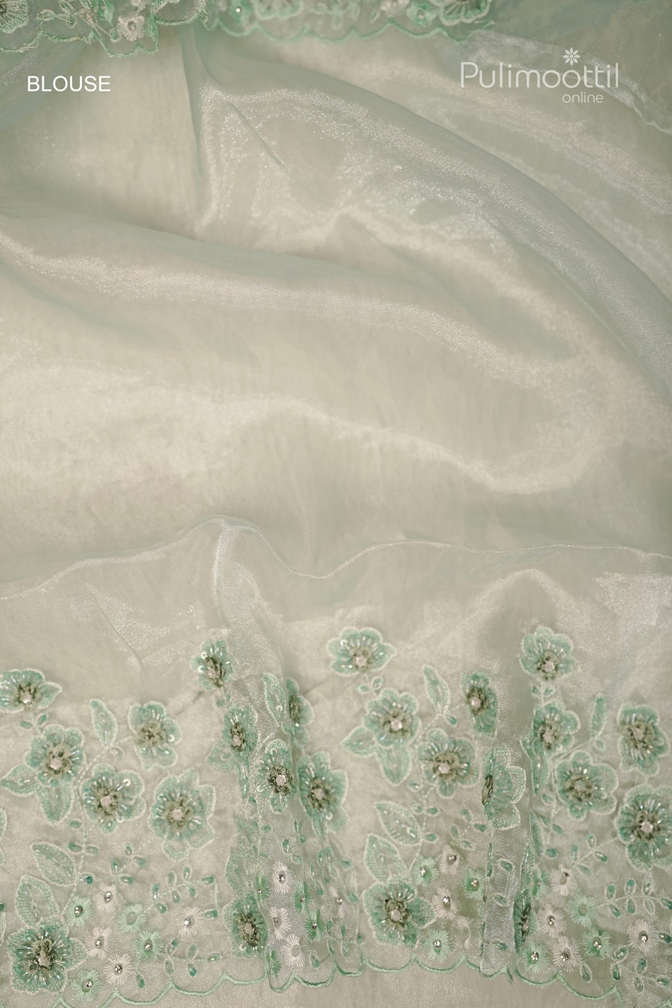 Teal Blue Colour Organza Fancy Saree