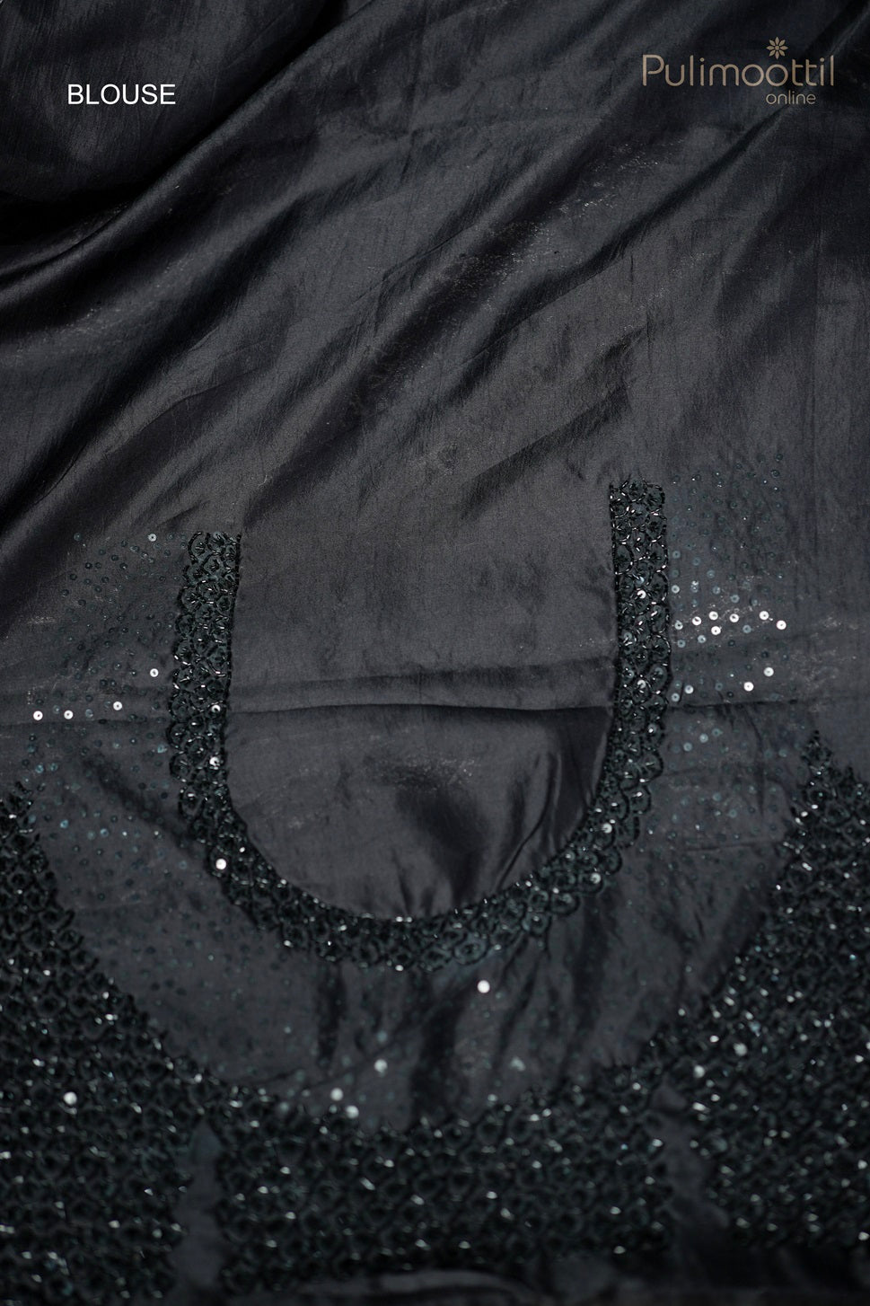 Black-colored Turkish organza fancy saree