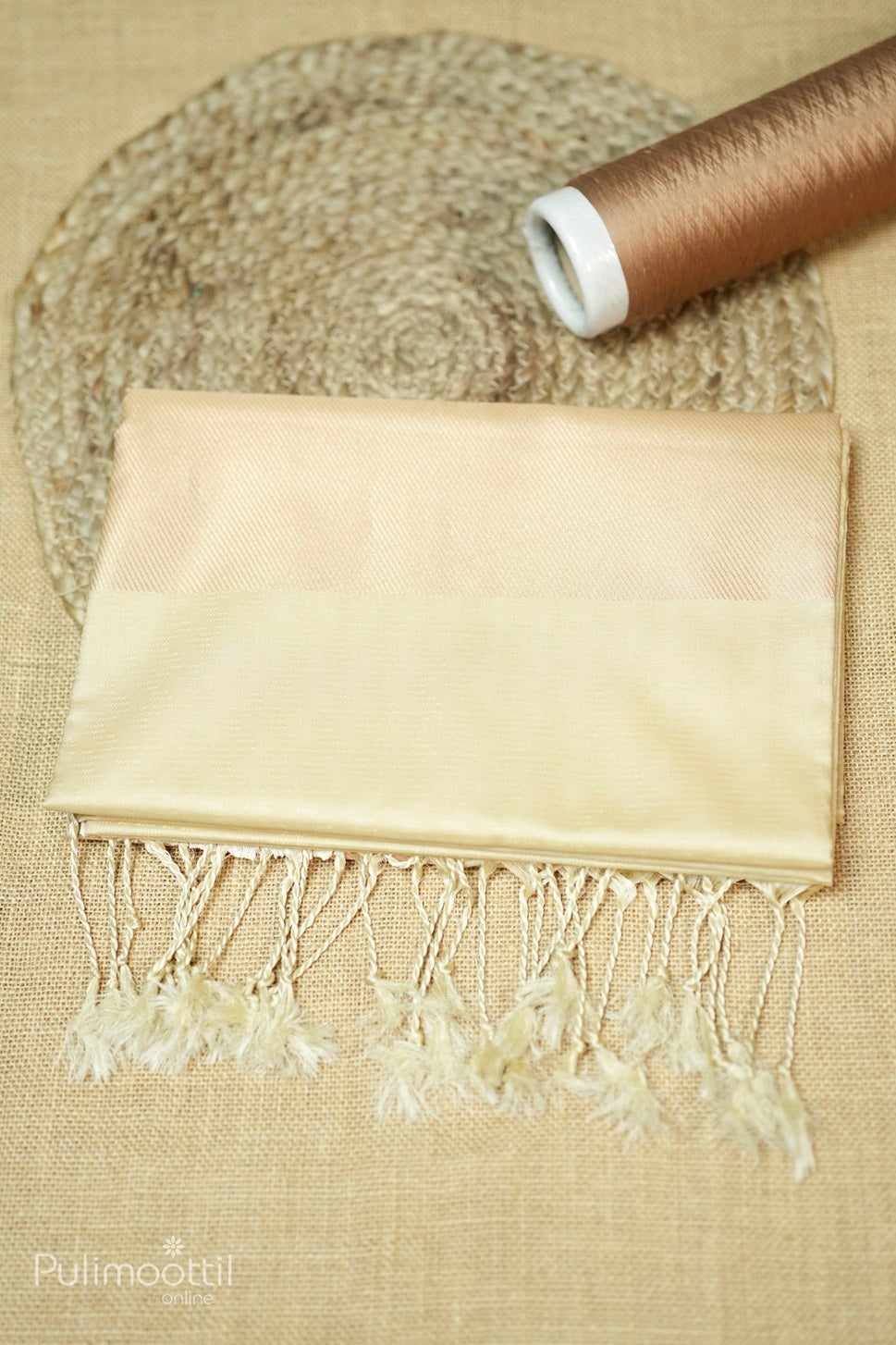 Sandal Colour Semi Silk Saree