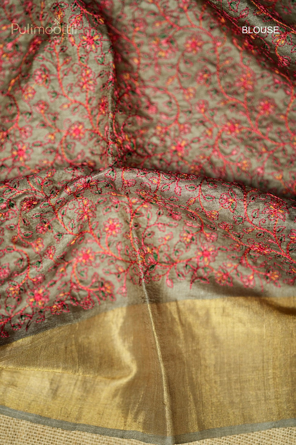 Grey Colour Tussar Silk Saree