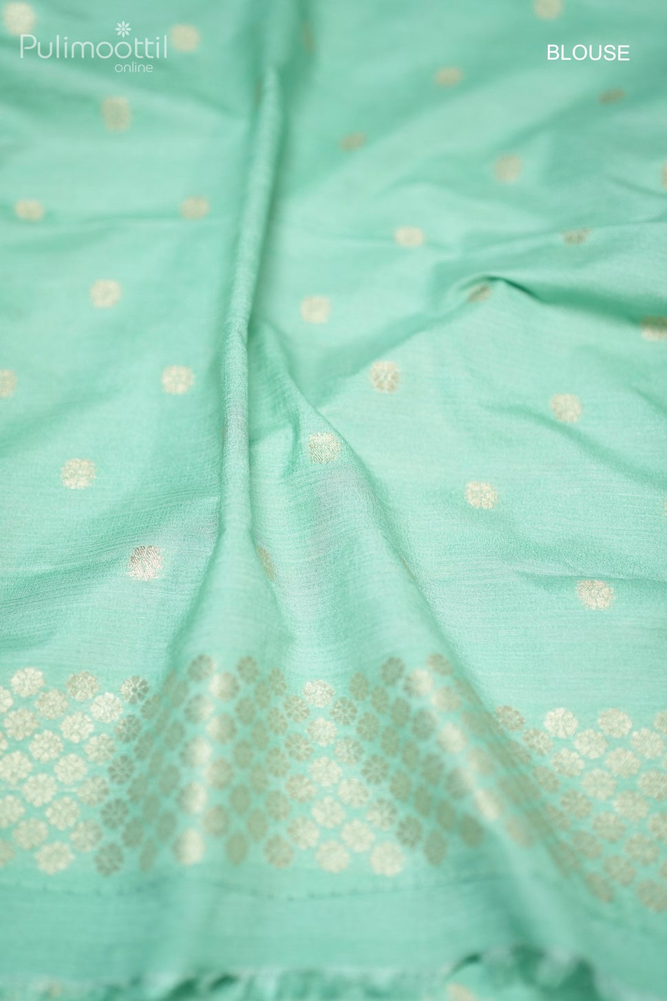 Light Turquoise Blue Colour Semi Banarasi Saree.