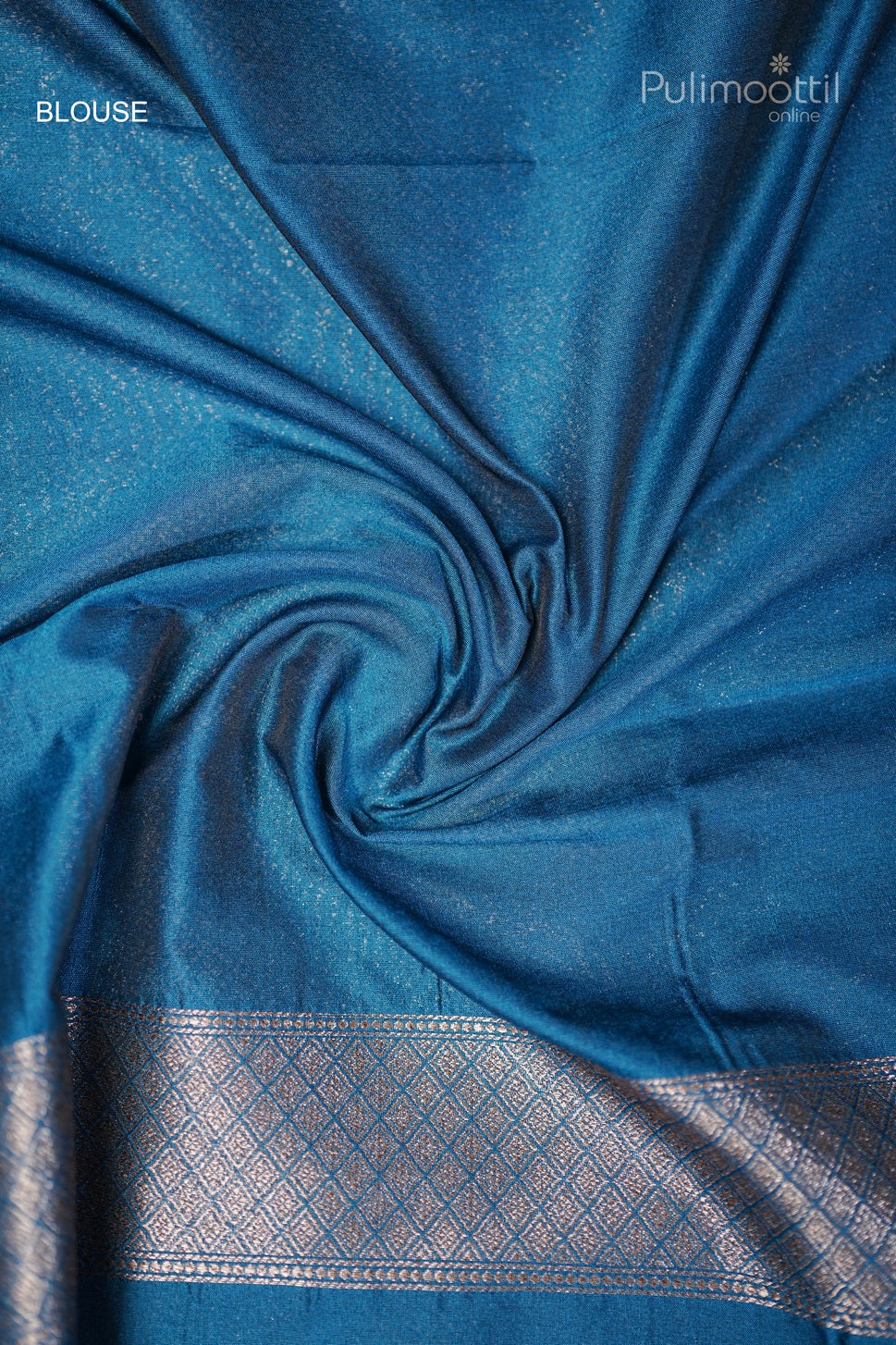 Peacock Blue-Green Katan Silk Saree