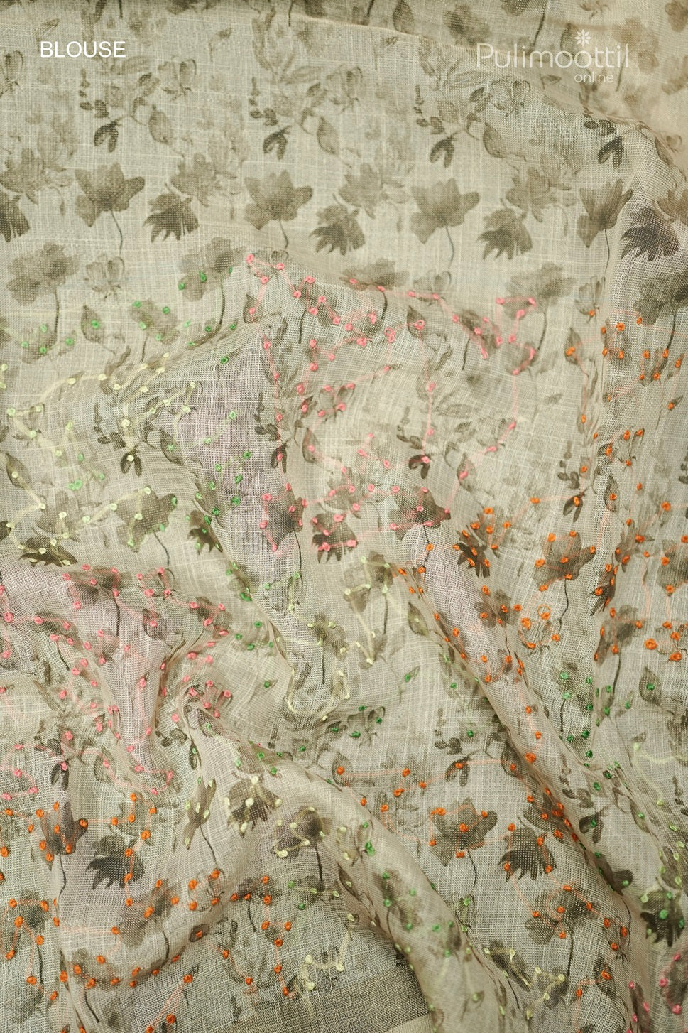 Pastel Olive Green Colour Golden Tissue Hand Embroidery Fancy Saree