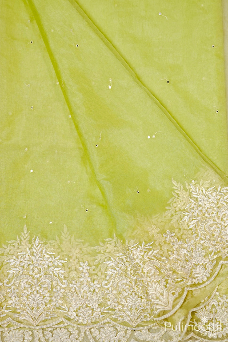 Light Green Organza Fancy Saree.