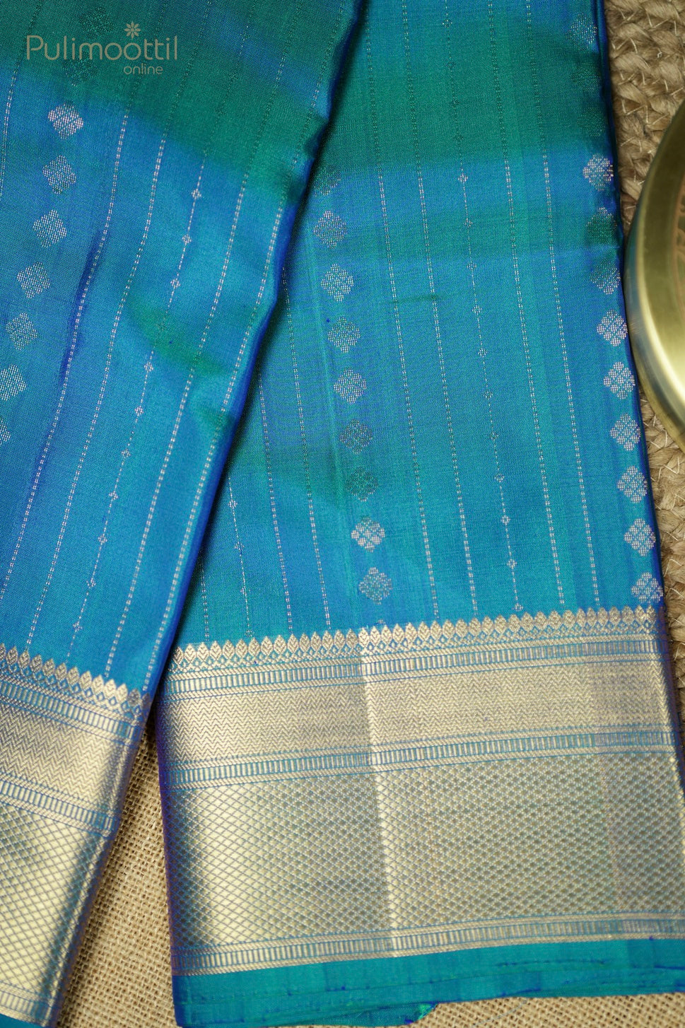Sky Blue Colour Kanchipuram Soft Silk Saree.