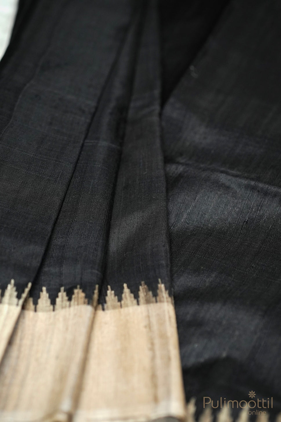 Black Colour Jute Silk Saree.