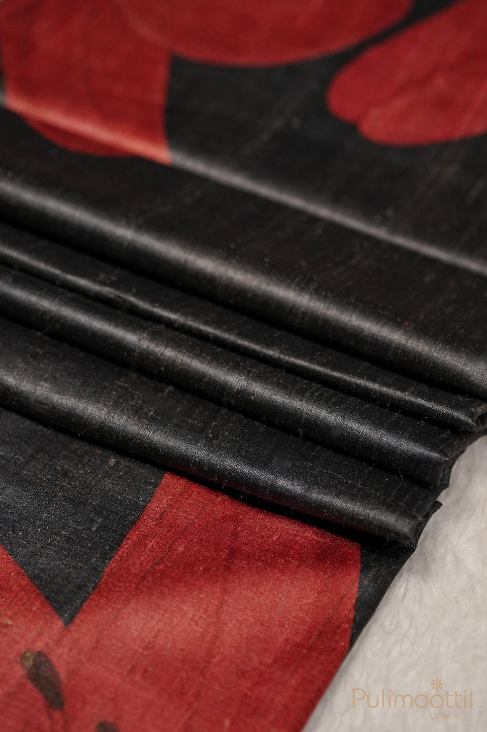 Black Colour Tussar Silk Saree.