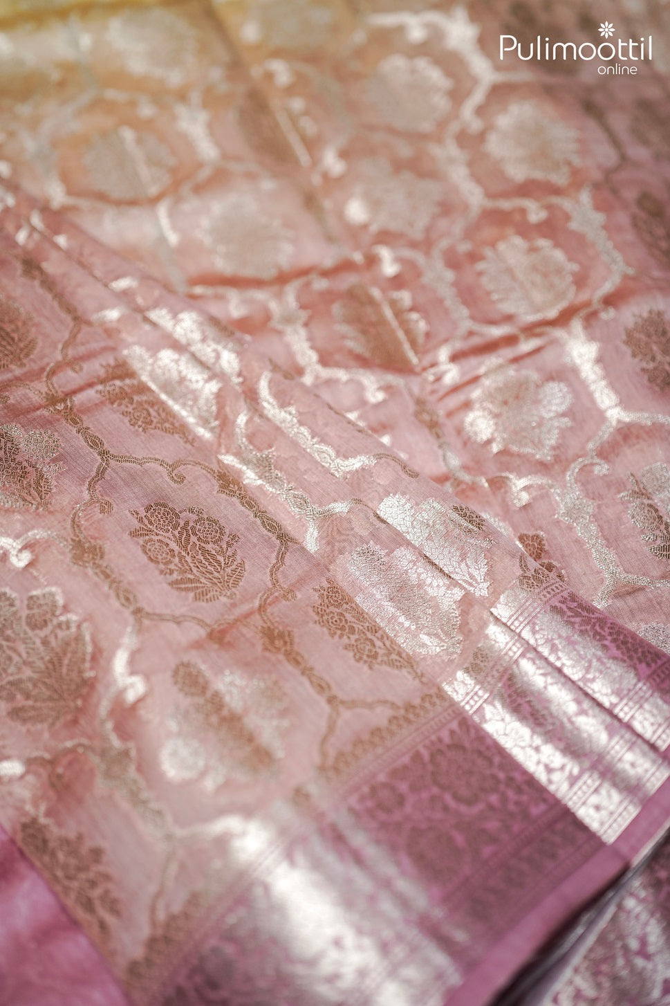 Double Shade Chanderi Banaras Silk Saree.