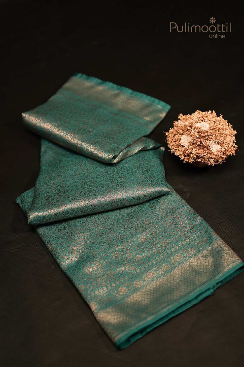 Peacock Green Colour Kattan Saree