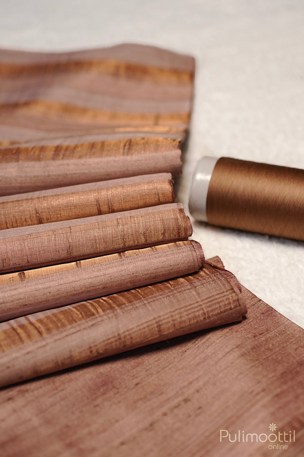 Pastel Onion Colour Tussar Silk Saree.