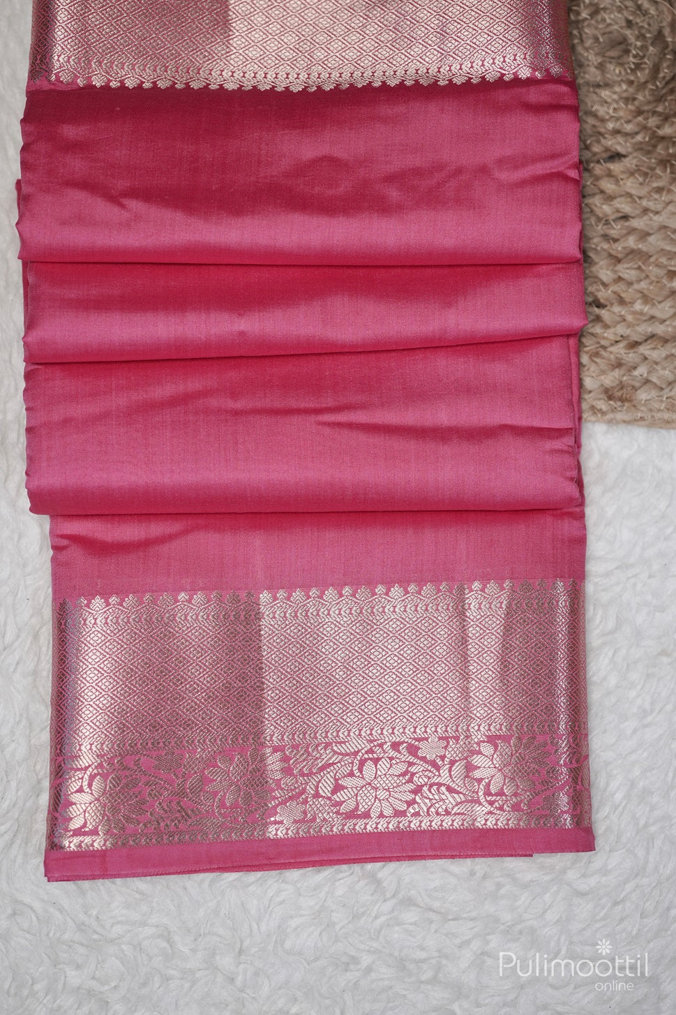 Hot Pink Chiniya Silk Saree