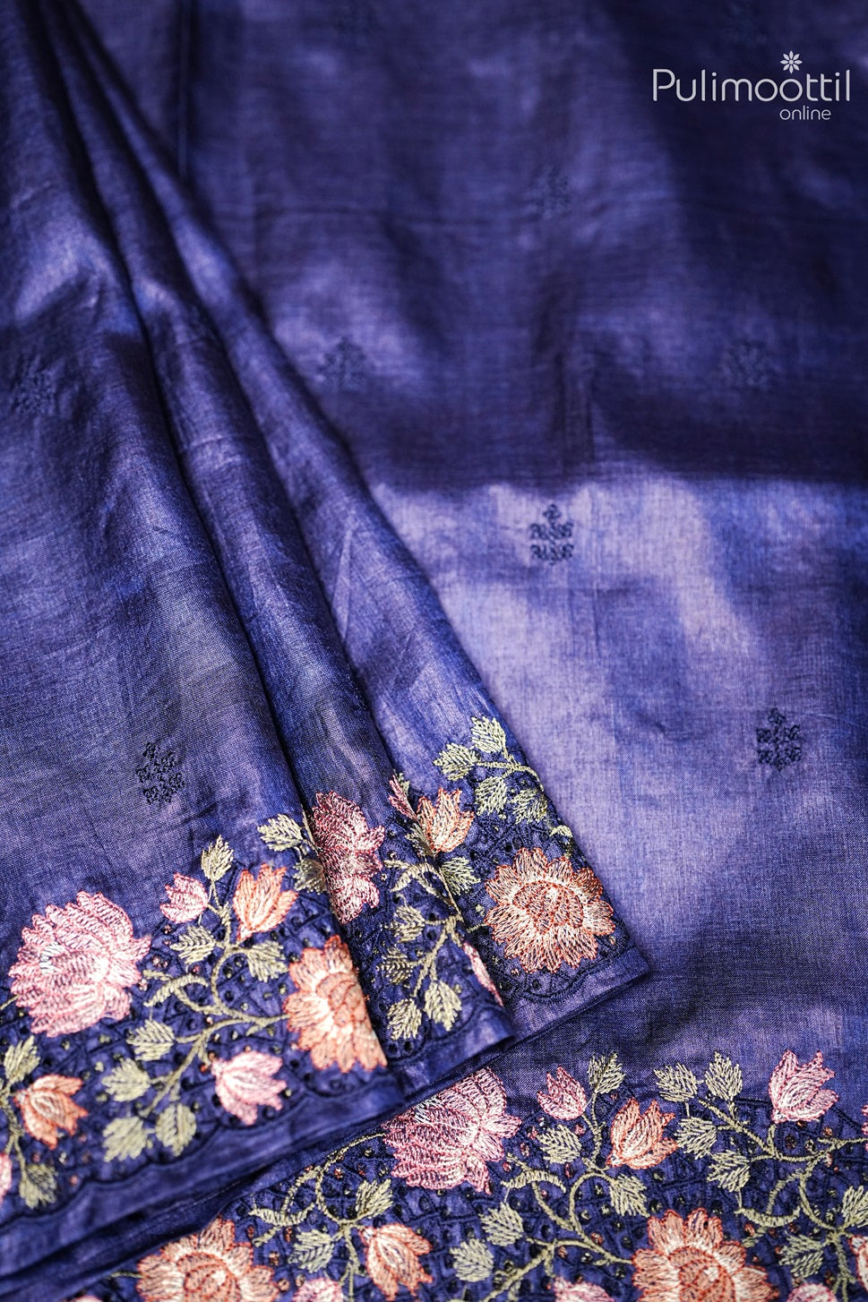 Blue Colour Tussar Silk Saree.