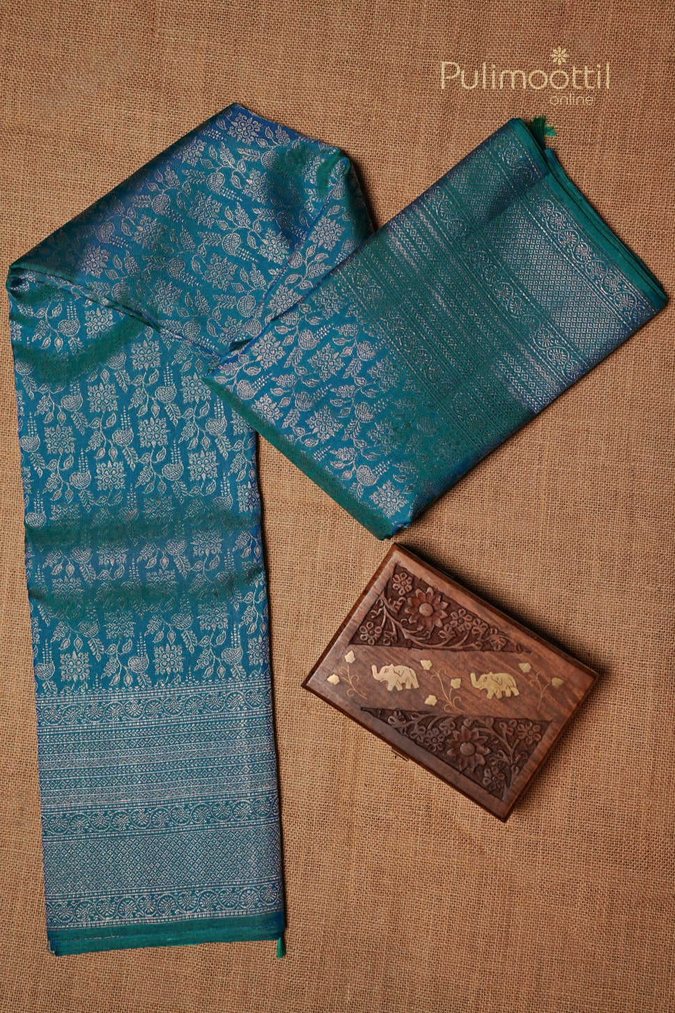 Peacock Green Colour Kanchipuram Brocade  Wedding Saree