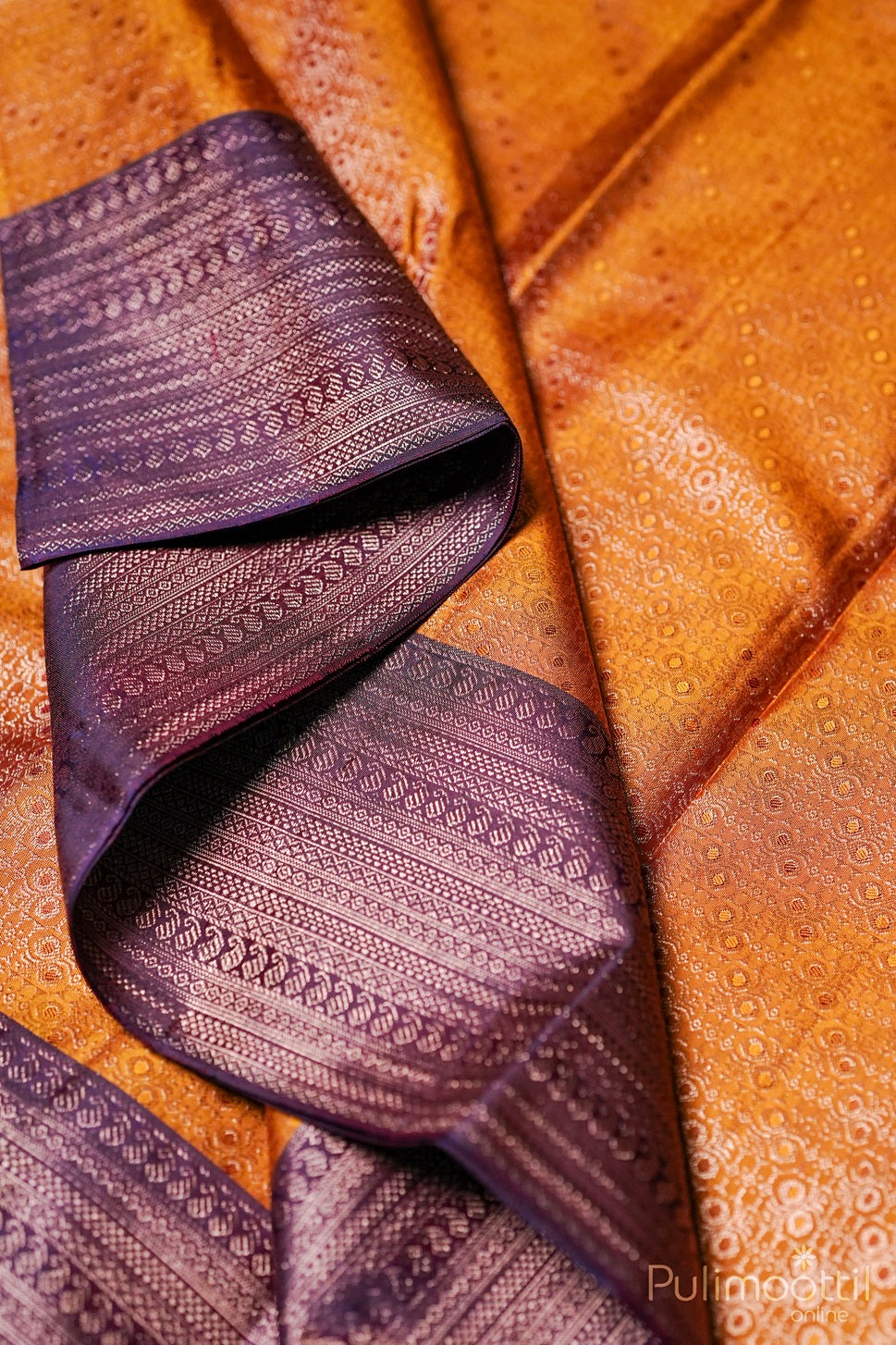 Golden Yellow Kanchipuram Brocade Wedding Saree.