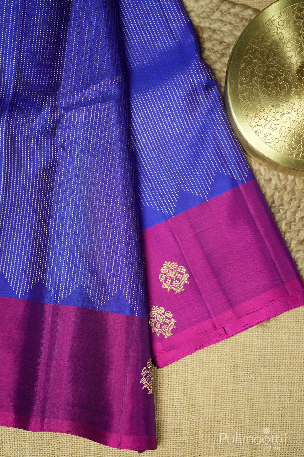 Blue Colour Kanchipuram Designer Saree