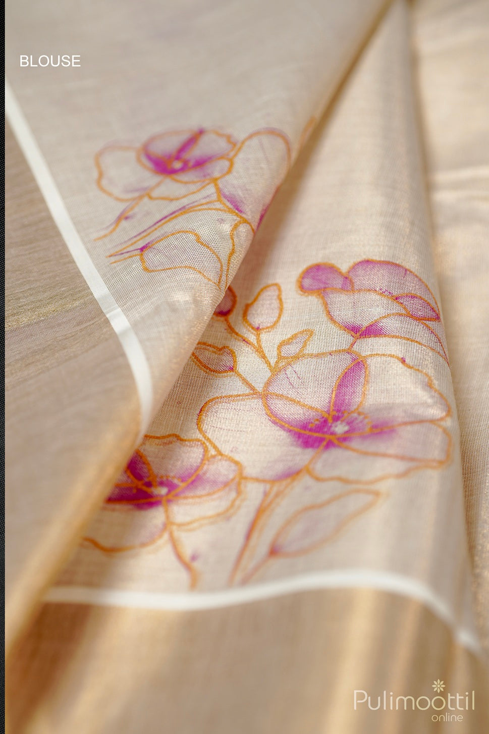 Copper Tissue Set Saree.