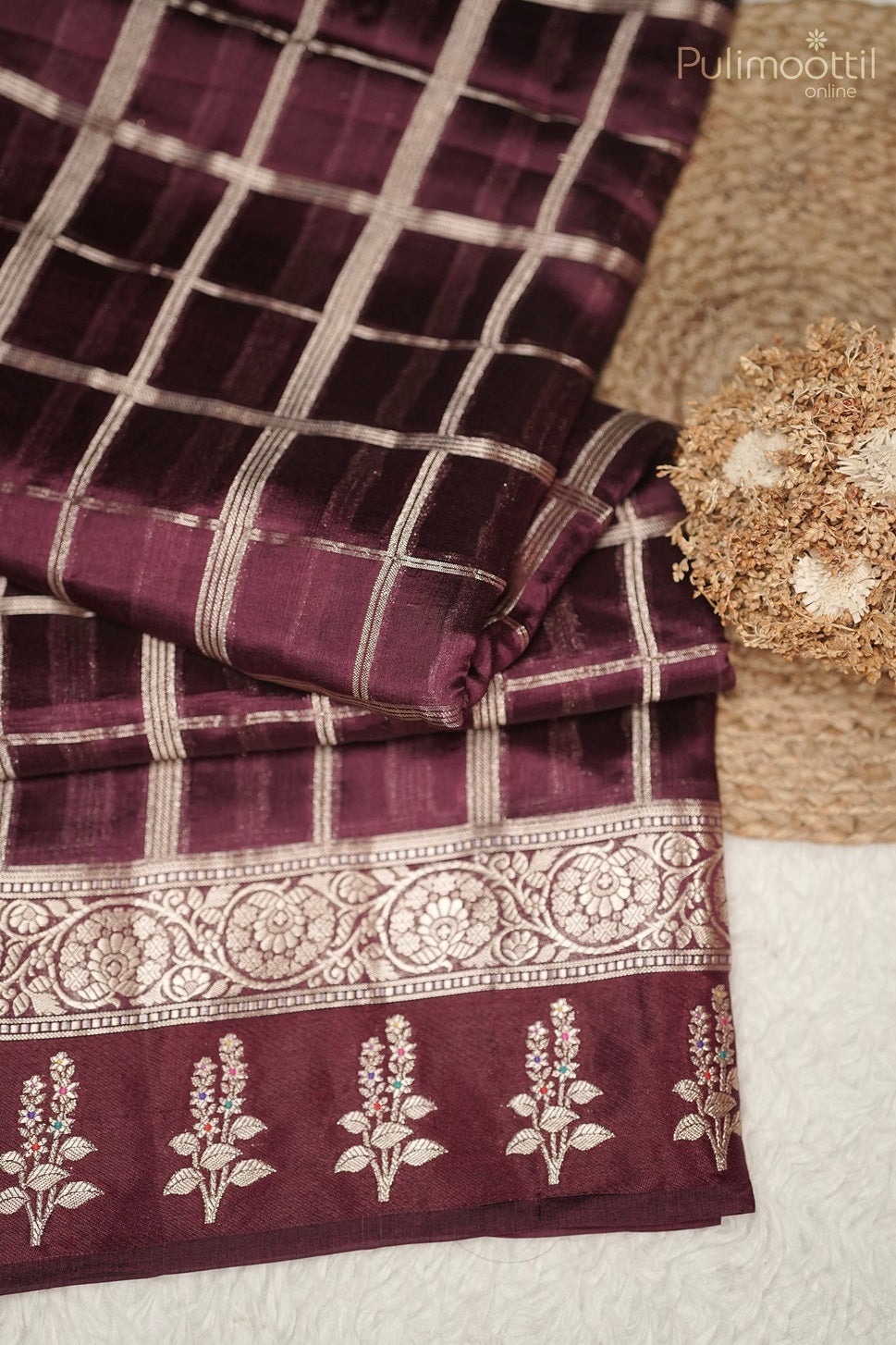 Maroon Colour Organza Fancy Saree