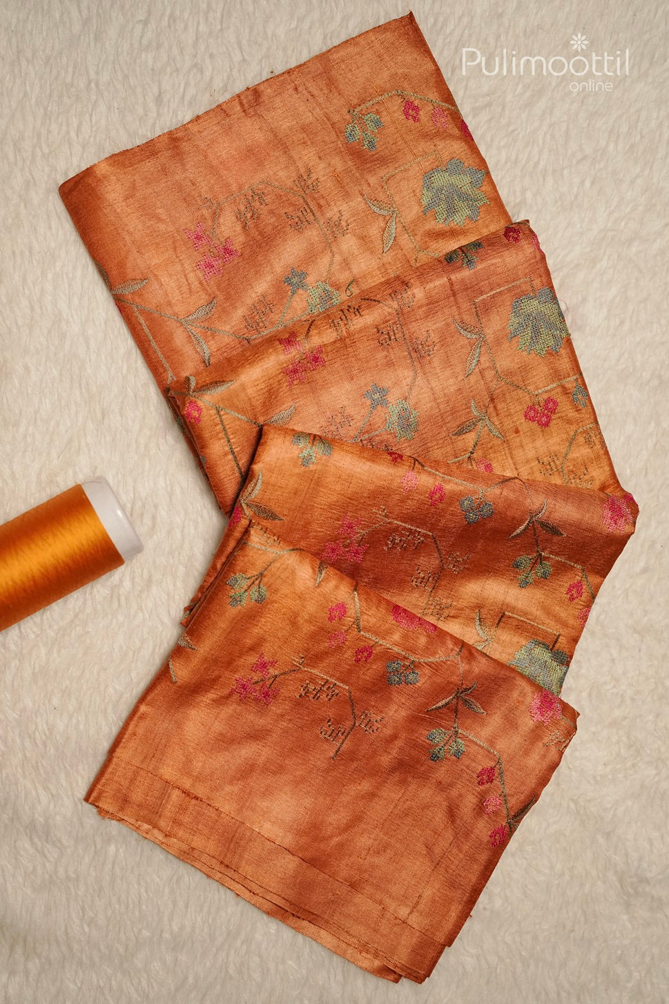 Scarlet Colour Tussar Silk Saree