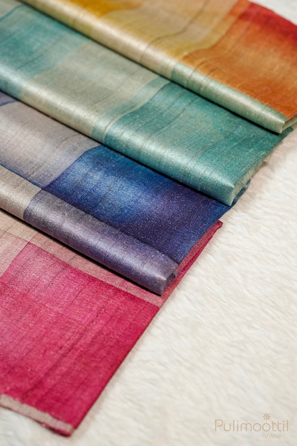 Mixed Colour Jute Silk Saree.
